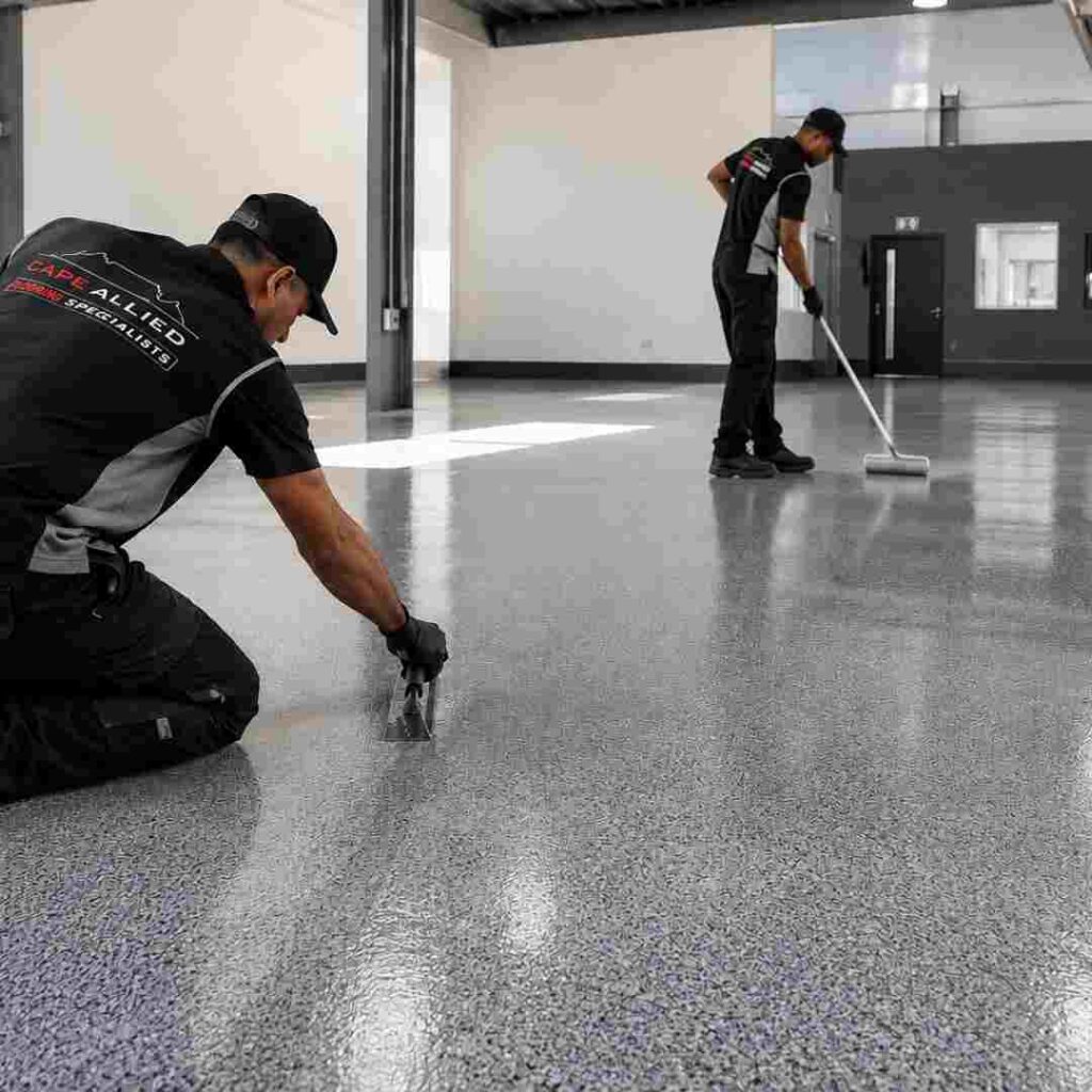 Commercial epoxy flooring installation by Cape Allied Flooring in Cape Town