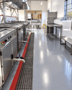 Kitchen epoxy flooring for commercial facility